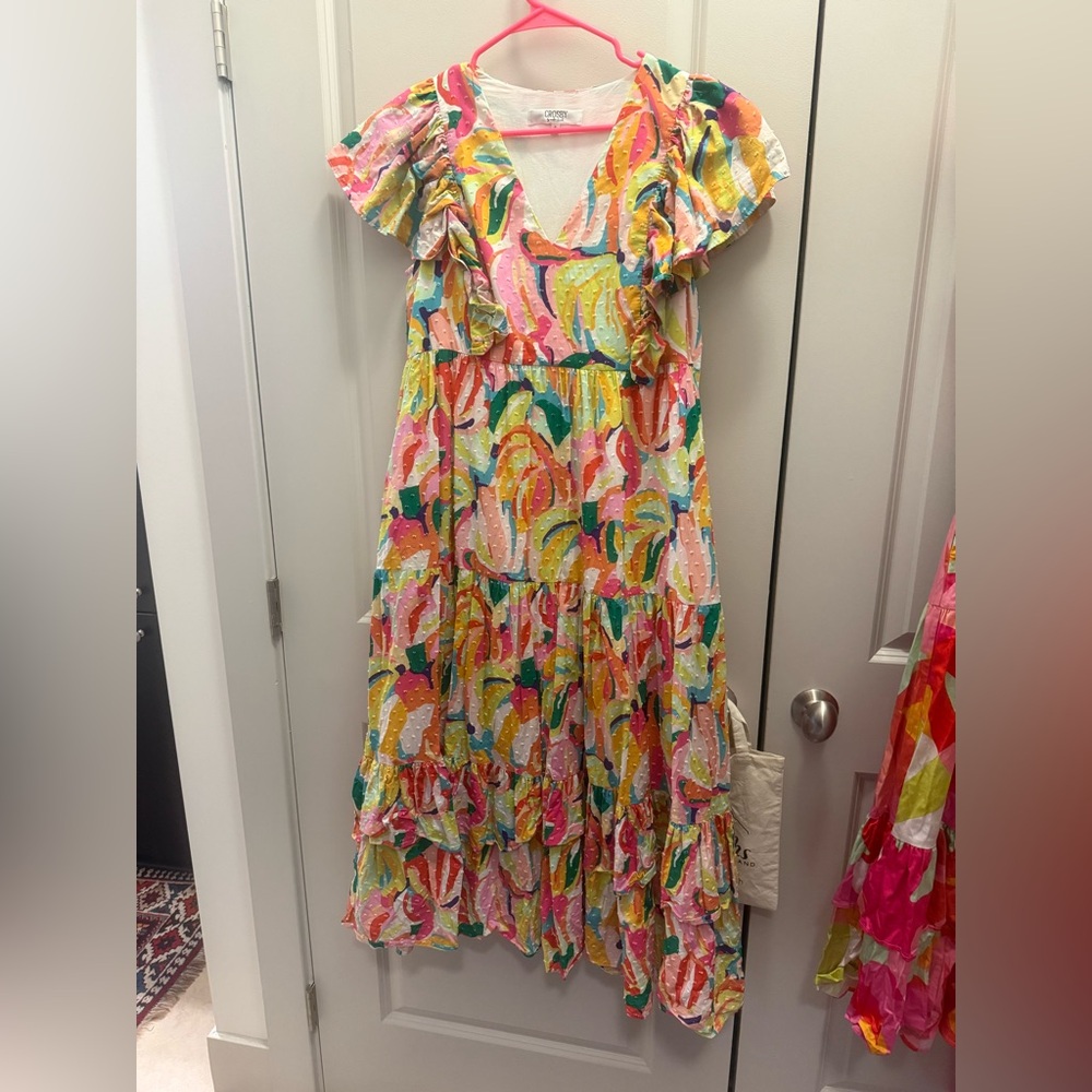 CROSBY by Mollie Burch Multicolor Ruffle Tiered Dress